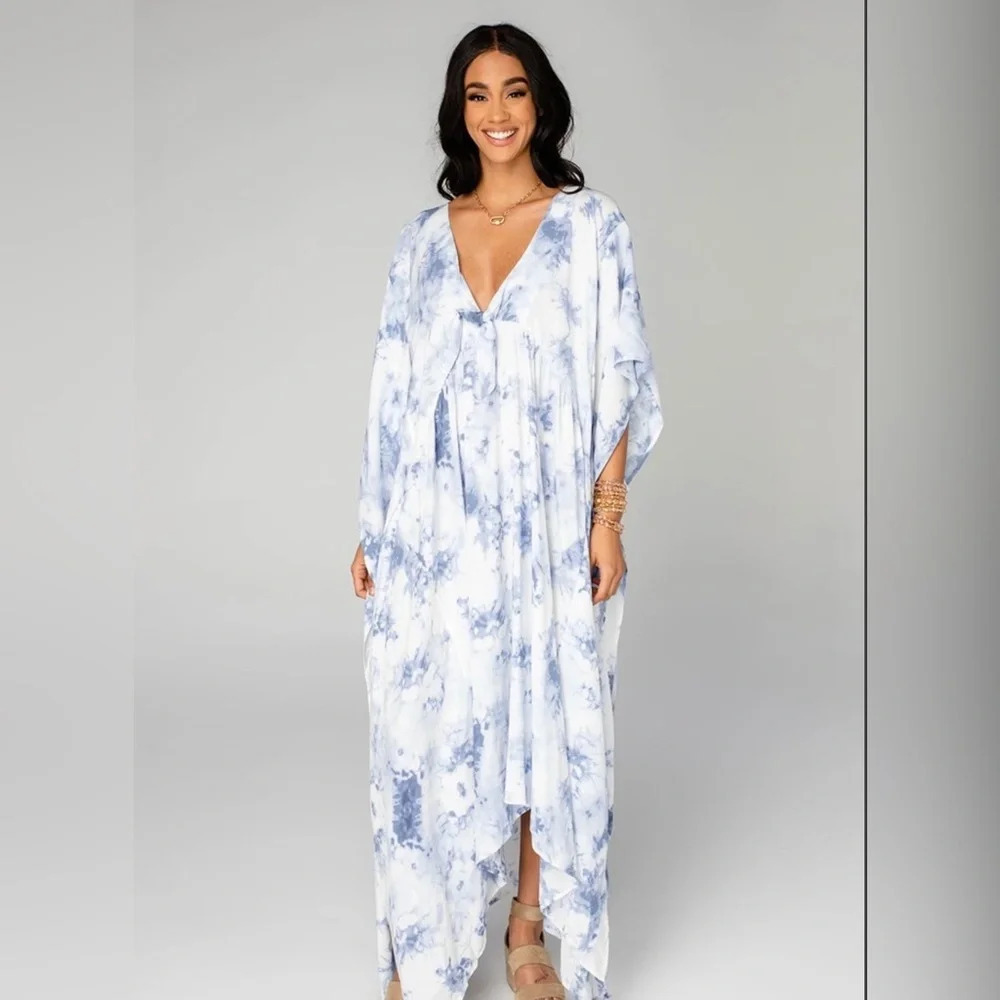 NWT Buddy Love Mamie Blue Clouds Caftan S/M